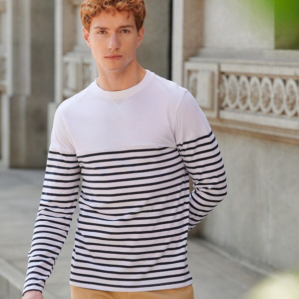 Front Row Unisex Long Sleeve Breton Striped T-Shirt Thumbnail